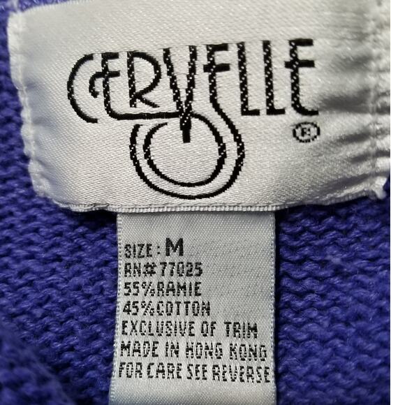 VTG -Cervelle Embroidered Cottagecore Cardigan Blue Purple Art to Wear - Picture 5 of 6